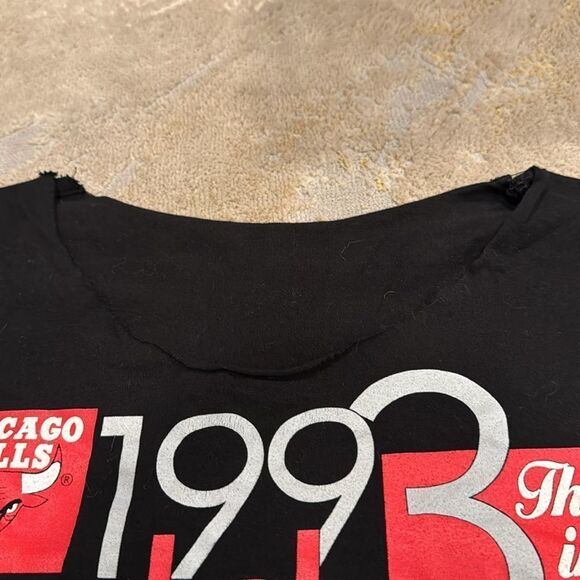 Very Rare 93 Bulls Michael Jordan “3 Peat” Rap T Shirt size M single stitch read - Picture 3 of 7